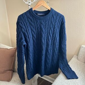 GAP Lambswool Men’s Blue Cable Knit Sweater Size Large